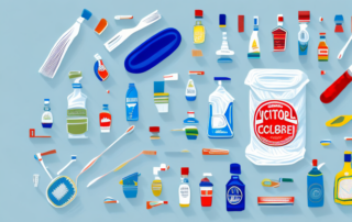 Various household items like vinegar bottle