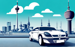 A car being meticulously cleaned and polished in a picturesque setting of düsseldorf