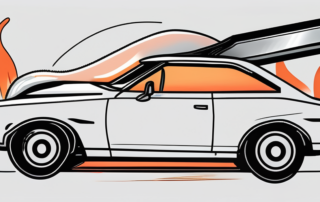 A car with its hood open