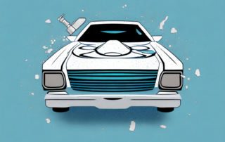 A car with partially peeled off foil