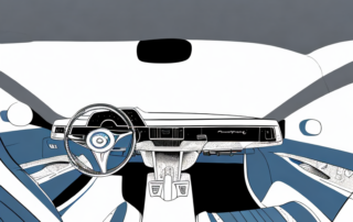 An interior view of a car cockpit highlighting plastic surfaces with visible scratches