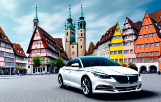 A sleek and stylish car with a glossy