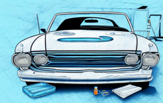 A car undergoing a paint restoration process