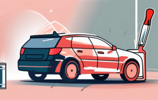 A car with a visible scratch on the surface