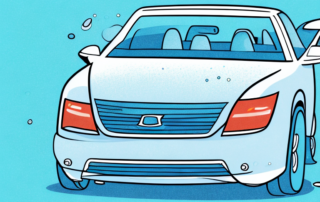 A car being cleaned with a soft cloth and a bucket of soapy water