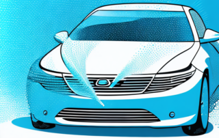 A car being washed by a high-pressure washer