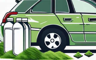 A car parked outdoors with visible moss growth on its surface