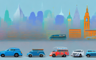 A variety of vehicles such as a car