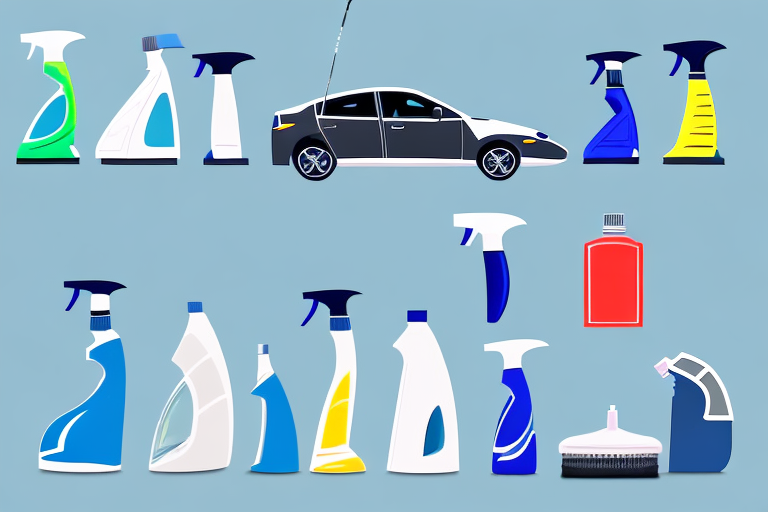 Various car windshield cleaners on a shelf