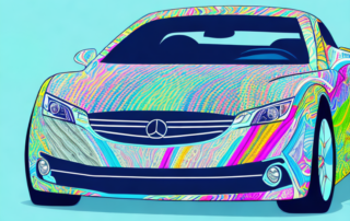 A car with a vibrant