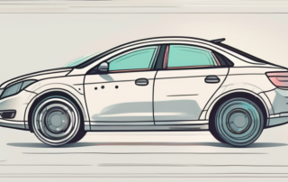 A car viewed from the side with focus on its tires