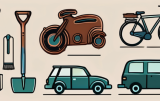 Various rusted objects like a bicycle