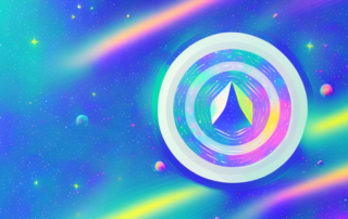 A sleek car with a galaxy-themed wrap or foil