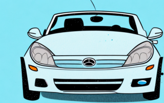 A convertible car with its top down