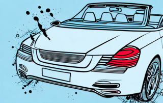 A convertible car with its top down