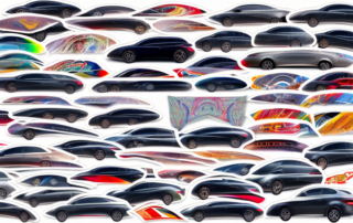 Various car stickers featuring different horse motifs