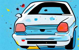 A car door with visible paint damage on the edge