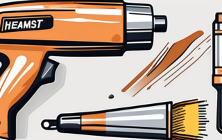 Various tools and products like a heat gun