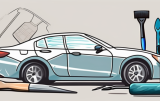 A car with visible scratches on its surface