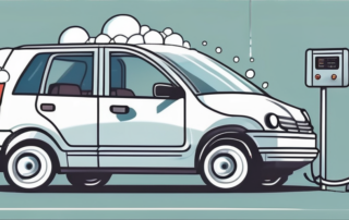 A car undergoing a dry ice cleaning process
