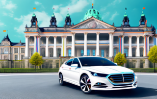 A sleek car with a vibrant and stylish wrap design