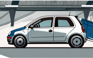 A volkswagen lupo car halfway through the process of being wrapped in a vinyl foil