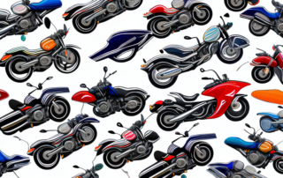 A variety of motorcycles showcasing different vibrant and stylish decor stripes