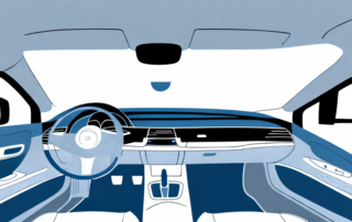 The interior of a car focusing on the floor