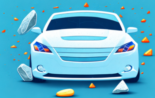 A car with a clear protective film on its front