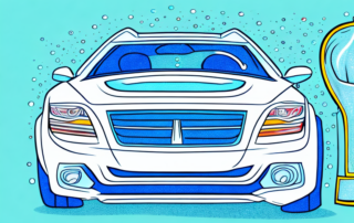 A car with a sparkling clean windshield