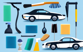 A variety of car cleaning tools
