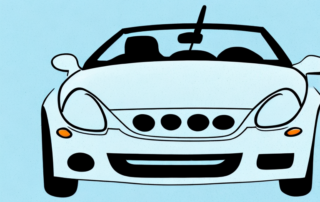 A convertible car with a focus on its open top