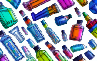 Several plastic objects in various colors