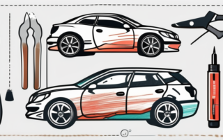 A car with a visible scratch on its paintwork