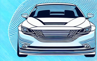 A car with various design elements like stripes