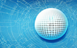 A digital globe surrounded by streams of encrypted data symbols