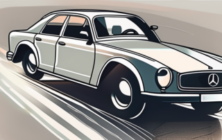 A car with a glossy finish under a spotlight