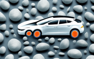 A car with a protective film on it