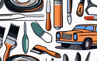 A car with visible patches of different shades indicating repaired paintwork