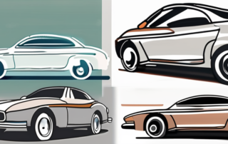 A car with a noticeable scratch on one side and a perfectly restored side on the other