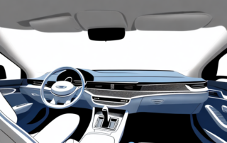 A variety of car interior cleaning products arranged neatly inside a sparkling clean