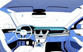 A car interior showcasing various areas covered with protective foil