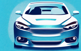 A car in the process of being wrapped in a glossy