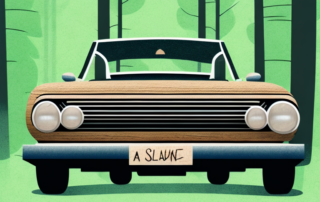 A car with a wooden exterior design