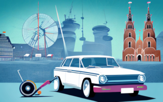 A car being wrapped in a glossy vinyl film in bremen