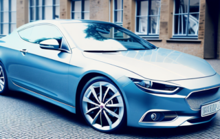 A sleek car with a unique and professional foil wrapping