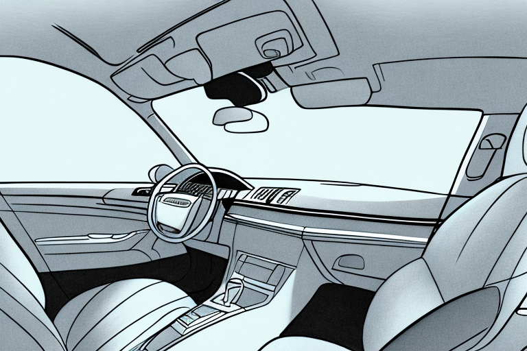 A car interior focusing on the seat upholstery