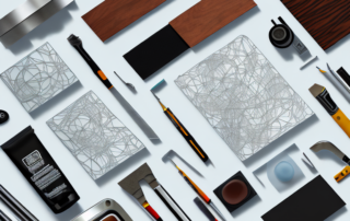 A variety of surfaces such as wood