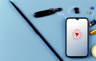 A smartphone with noticeable scratches on the screen next to a bottle of car polish and a soft cloth