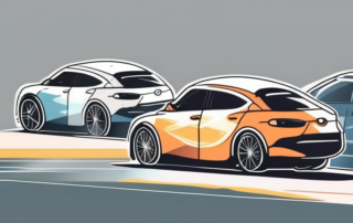 Various types of car sun protection films applied on different sections of a car parked under bright sunlight